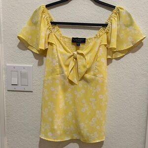 Laundry By Shelli Segal Yellow Floral Blouse